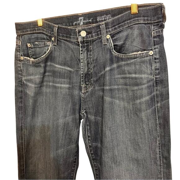 7 For All Mankind Austyn Relaxed Jeans Frayed Hem Medium Wash Men's 34 x 30 - Picture 8 of 12